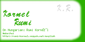 kornel rumi business card